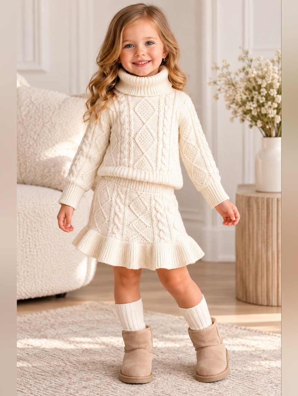 MAX STUDIO Kids Cable Knit Sweater & Skirt Set – Size 4 Toddler